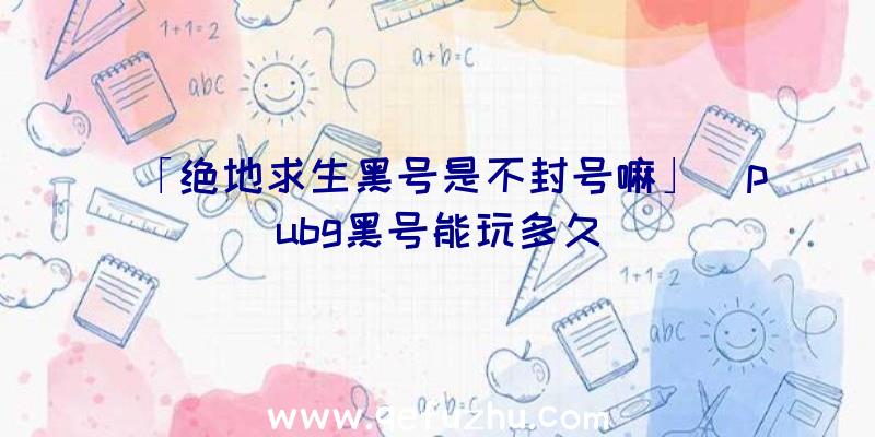 「绝地求生黑号是不封号嘛」|pubg黑号能玩多久